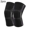 2pcs Nylon Sports Protective Gear Four-Way Stretch Knit Knee Pads, Size: M(Black White)