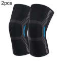 2pcs Nylon Sports Protective Gear Four-Way Stretch Knit Knee Pads, Size: M(Black Blue)