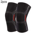 2pcs Nylon Sports Protective Gear Four-Way Stretch Knit Knee Pads, Size: M(Black Red)