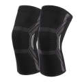 Nylon Sports Protective Gear Four-Way Stretch Knit Knee Pads, Size: XL(Black White)