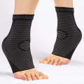 1pair Nylon Knitted Ankle Pads Compression Support Anti-Sprain Cycling Protective Gear(Black M)