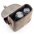 Casual SLR Camera Canvas Crossbody Bag(Gray)