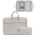 Baona BN-Q006 PU Leather Full Opening Laptop Handbag For 11/12 inches(Gray+Power Bag)