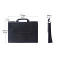 Leather Portable Briefcase Type Laptop Bag with Stand Function(Black)