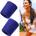 2PCS Basketball Badminton Tennis Running Fitness Towel Sweat-absorbing Sports Wrist(Blue)