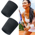 2PCS Basketball Badminton Tennis Running Fitness Towel Sweat-absorbing Sports Wrist(Deep Gray)