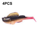 4 PCS HENGJIA SO062 Defense Bottom Tail 14g Jumping Fish Luya Soft Bait(8)