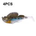 4 PCS HENGJIA SO062 Defense Bottom Tail 14g Jumping Fish Luya Soft Bait(10)