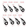 80 PCS / Box Top Ring Leading Eye Lure Rod Accessories, Style: Stainless Steel+Ceramic Ring(Black)