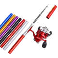 LEO Pen Type Fishing Rod & Spinning Wheel Fishing Reel Portable Pocket Fishing Gear(H8022R Red)