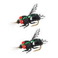 LEO 28134 Bionic Bee Fly Hook Flying Fishing Hook Buoyant Bait Fishing Gear(Green)