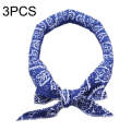 3 PCS Summer Cooling Bandana Neck Wraps Scarf For Women Men Kids Pet, Color: Blue Leaves