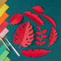 Paper-cut Leaf Ornaments Photography Props(Red)