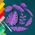 Paper-cut Leaf Ornaments Photography Props(Dark Purple)