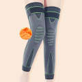1pair Anti-Slip Compression Straps Keep Warm And Lengthen Knee Pads, Size: S(Plus Velvet Green)
