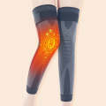 1pair Anti-Slip Compression Straps Keep Warm And Lengthen Knee Pads, Size: M(Mugwort Black)