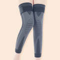 1pair Anti-Slip Compression Straps Keep Warm And Lengthen Knee Pads, Size: XXL(Warm Black)