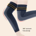 1pair Anti-Slip Compression Straps Keep Warm And Lengthen Knee Pads, Size: L(Plus Velvet Black)
