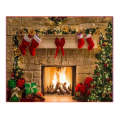 Christmas Layout Fireplace Photography Background Cloth(Yellow)