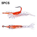 5 PCS / Bag HENGJIA SO077 6cm 3g Lead Wrapped Shrimp Soft Lure Sea Bass Fake Lure(3)