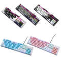ZIYOU LANG K1 104 Keys Office Punk Glowing Color Matching Wired Keyboard, Cable Length: 1.5m(Blac...