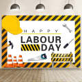 1.5m x 1m  Construction Vehicle Series Happy Birthday Photography Background Cloth(MSD00278)