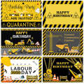1.5m x 1m  Construction Vehicle Series Happy Birthday Photography Background Cloth(Mdn09936)