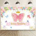 1.5m X 1m Butterfly Pattern Photography Backdrop Birthday Party Decoration Background Cloth(MDT08...