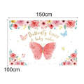 1.5m X 1m Butterfly Pattern Photography Backdrop Birthday Party Decoration Background Cloth(MSA00...