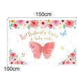 1.5m X 1m Butterfly Pattern Photography Backdrop Birthday Party Decoration Background Cloth(MDZ00...