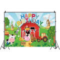 1.5m X 1m Cartoon Farm Animals Photography Backdrop Birthday Party Background Decoration(MSC01666)