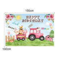 1.5m X 1m Cartoon Farm Animals Photography Backdrop Birthday Party Background Decoration(MSC01646)