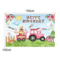 1.5m X 1m Cartoon Farm Animals Photography Backdrop Birthday Party Background Decoration(MDN12821)