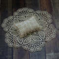 Hollow Lace Round Blanket + Pillow Suit Baby Photography Props(Khaki)