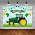 210x150cm Tractor Theme Birthday Backdrop Boy Farm Happy Birthday Background Party Decorations