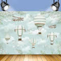 1.5m X 1m Cartoon Airplane Hot Air Balloon Theme Birthday Background Cloth Photography Decoration...