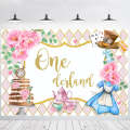 150x100cm Tea Party Tea Cup Teapot Birthday Backdrop Cloth