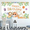 180x90cm Animal Birthday Theme Backdrop Cloth Party Decoration(2023SRB91)
