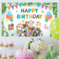 180x90cm Animal Birthday Theme Backdrop Cloth Party Decoration(2023SRB92)