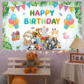 180x90cm Animal Birthday Theme Backdrop Cloth Party Decoration(2023SRB92)