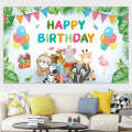 180x90cm Animal Birthday Theme Backdrop Cloth Party Decoration(2023SRB92)