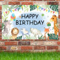 180x90cm Animal Birthday Theme Backdrop Cloth Party Decoration(2023SRB94)