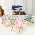 Wooden Craft Mini Desktop Ornament Photography Toys Beach Chair Phone Holder, Style: F