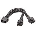 20cm 8P Female To Dual 6+2Pin Male Graphics Card Power Cable 8P To Dual 8P 1 To 2 Power Adapter C...