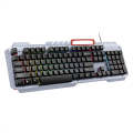 T-WOLF 130cm Line Length Cool Lighting Effect Metal Plate Gaming Wired Keyboard With Phone Holder...