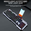 T-WOLF 130cm Line Length Cool Lighting Effect Metal Plate Gaming Wired Keyboard With Phone Holder...