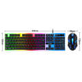 T-WOLF TF230 Colorful Light Effect Game Office Computer Wired Keyboard and Mouse Kit(Black)