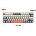 T-WOLF T60 63 Keys Office Computer Gaming Wired Mechanical Keyboard, Color: White
