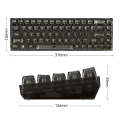 T-WOLF T40 68-Keys RGB Mixed Light Office Gaming Transparent Mechanical Keyboard(Black)