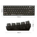 T-WOLF T40 68-Keys RGB Mixed Light Office Gaming Transparent Mechanical Keyboard(Red)